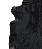 Solid Black Cowhide Rug #A17119