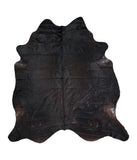 Solid Black Cowhide Rug #A17127