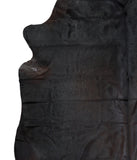 Solid Black Cowhide Rug #A17127