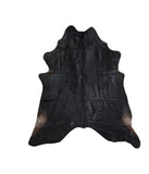 Solid Black Cowhide Rug #A17175