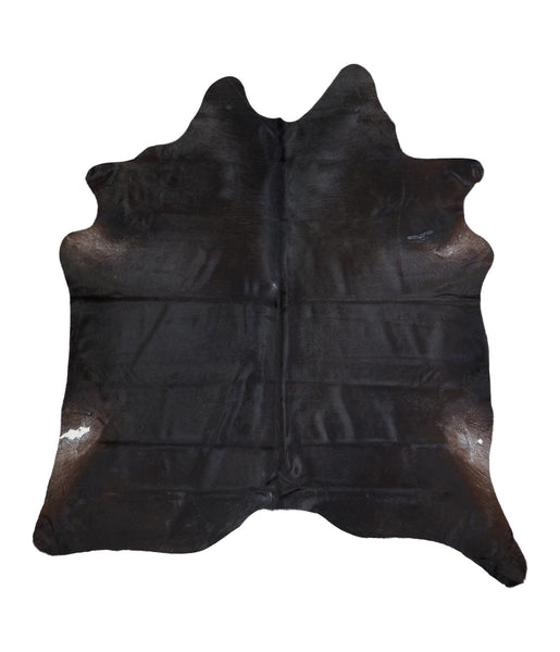 Solid Black Cowhide Rug #A17194