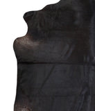 Solid Black Cowhide Rug #A17194