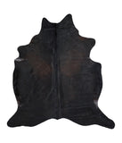 Solid Black Cowhide Rug #A17292