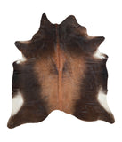 Brown with Red Cowhide Rug #A17325