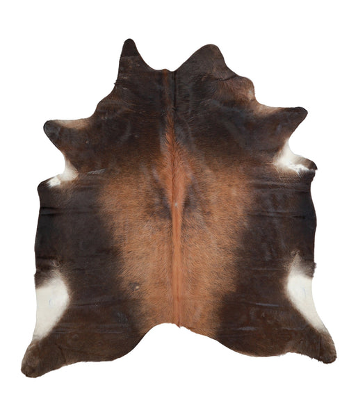 Brown with Red Cowhide Rug #A17325