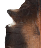 Brown with Red Cowhide Rug #A17325