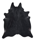 Solid Black Cowhide Rug #A17367