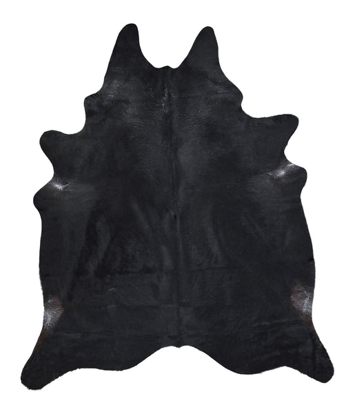 Solid Black Cowhide Rug #A17367