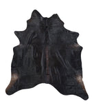 Solid Black Cowhide Rug #A17461
