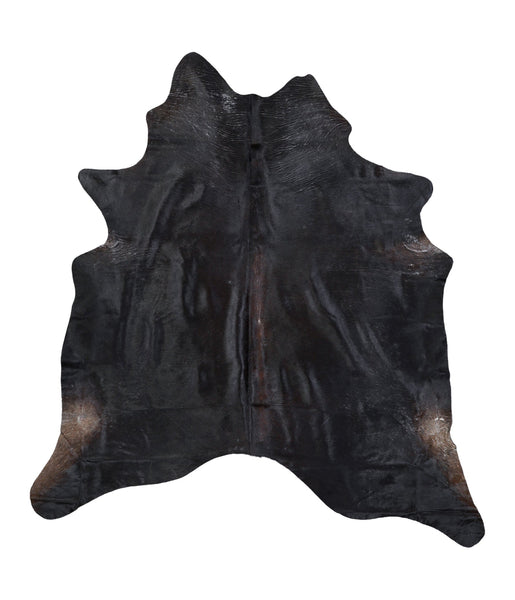 Solid Black Cowhide Rug #A17461