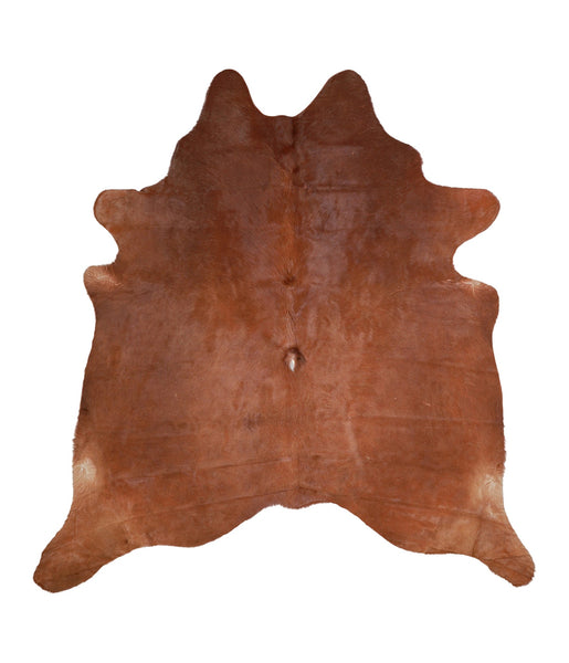 Solid Brown Cowhide Rug #A17555