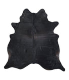 Solid Black Cowhide Rug #A17608