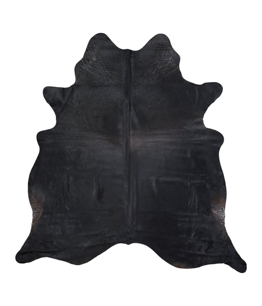 Solid Black Cowhide Rug #A17608