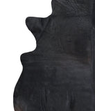 Solid Black Cowhide Rug #A17608