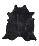 Solid Black Cowhide Rug #A17914