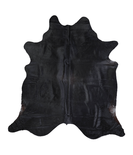 Solid Black Cowhide Rug #A17914