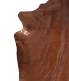 Solid Brown Cowhide Rug #A18039