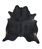 Solid Black Cowhide Rug #A18066