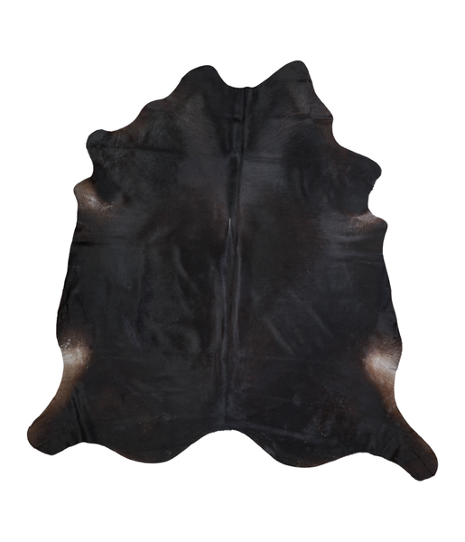 Solid Black Cowhide Rug #A18264