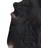 Solid Black Cowhide Rug #A18264