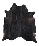 Solid Black Cowhide Rug #A18303