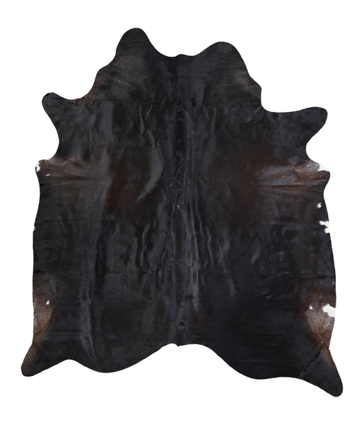 Solid Black Cowhide Rug #A18303