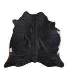 Solid Black Cowhide Rug #A18428