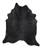 Solid Black Cowhide Rug #A18611