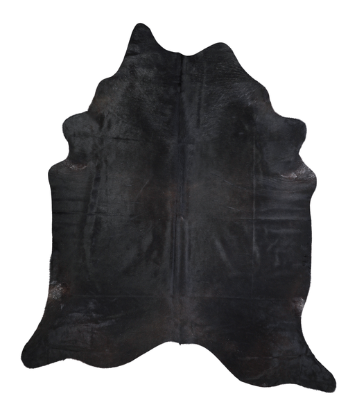 Solid Black Cowhide Rug #A18611