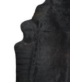 Solid Black Cowhide Rug #A18611