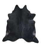Solid Black Cowhide Rug #A18631