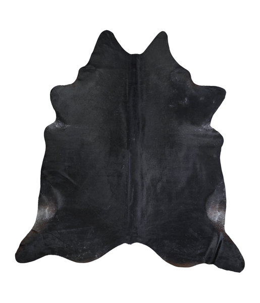 Solid Black Cowhide Rug #A18631