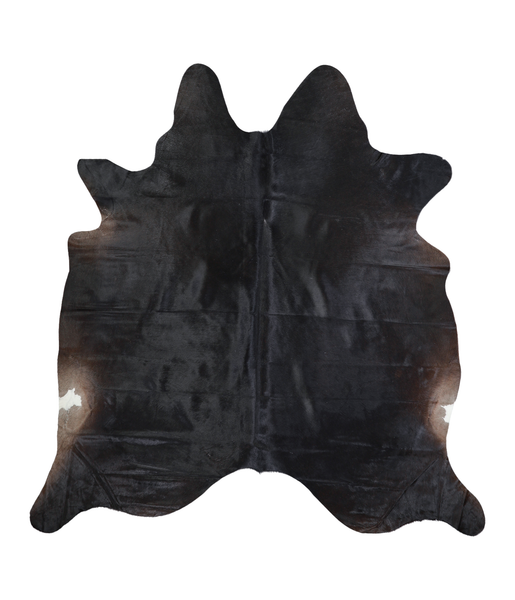 Solid Black Cowhide Rug #A18794