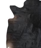 Solid Black Cowhide Rug #A18794
