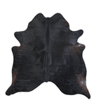 Solid Black Cowhide Rug #A18849