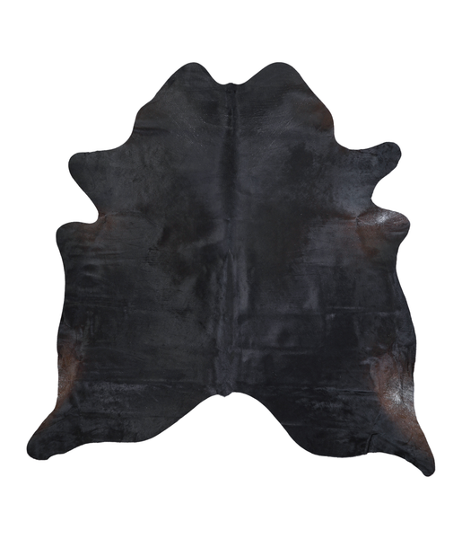 Solid Black Cowhide Rug #A18849