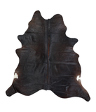 Solid Black Cowhide Rug #A19110