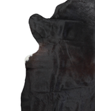 Solid Black Cowhide Rug #A19369