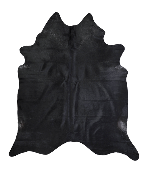 Solid Black Cowhide Rug #A19412