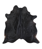 Solid Black Cowhide Rug #A19459