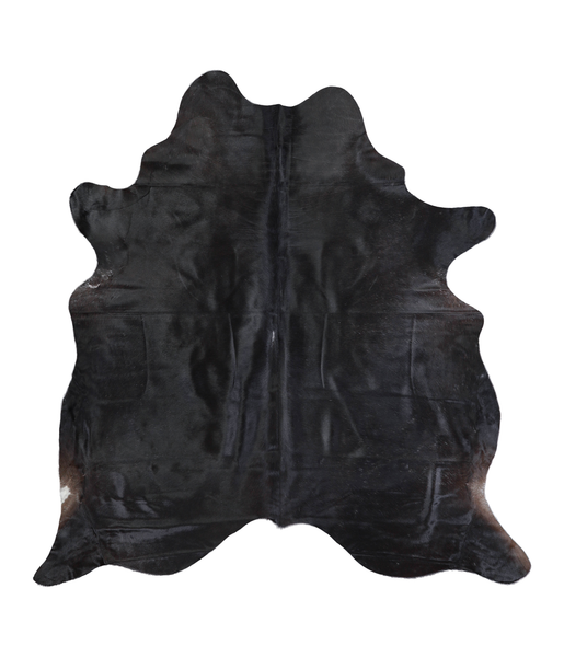 Solid Black Cowhide Rug #A19459