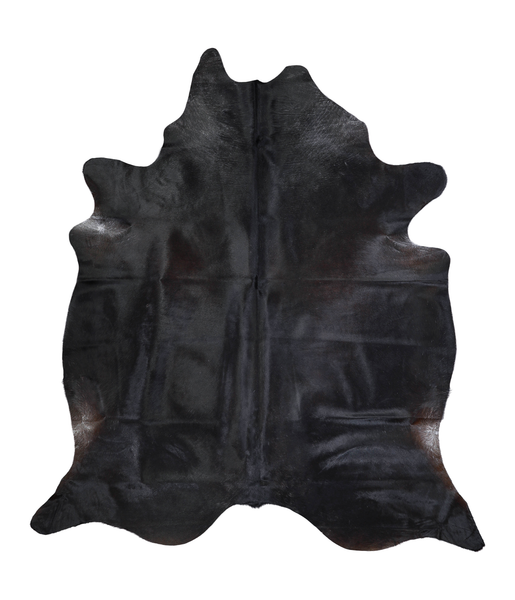 Solid Black Cowhide Rug #A19487