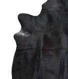 Solid Black Cowhide Rug #A19487
