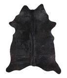 Solid Black Cowhide Rug #A19585