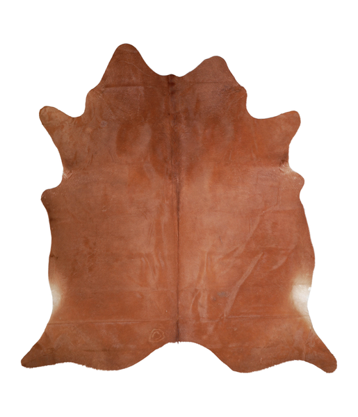 Solid Brown Cowhide Rug #A19779