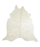 Metallic Gold White Cowhide Rug #A20097