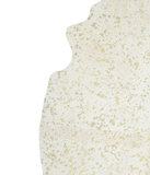 Metallic Gold White Cowhide Rug #A20097