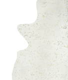 Metallic Gold White Cowhide Rug #A20162