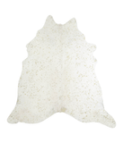Metallic Gold White Cowhide Rug #A20164