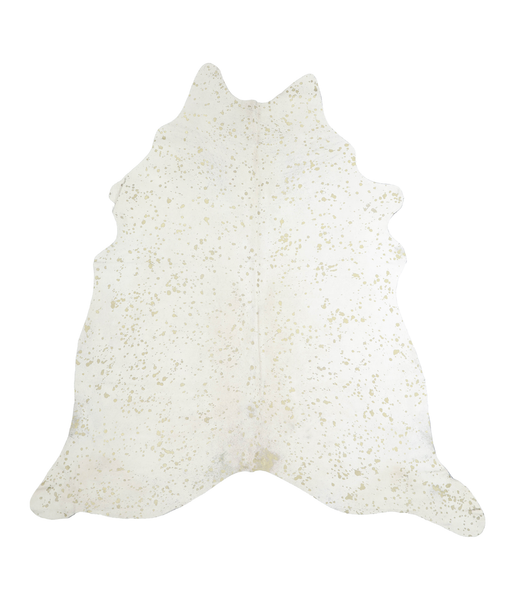 Metallic Gold White Cowhide Rug #A20164